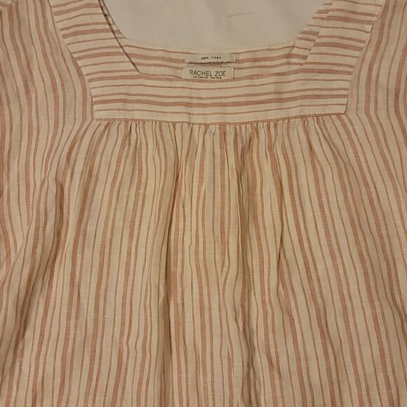 Rachel Zoe stripped. Linen peasant boho top size - Picture 4 of 10
